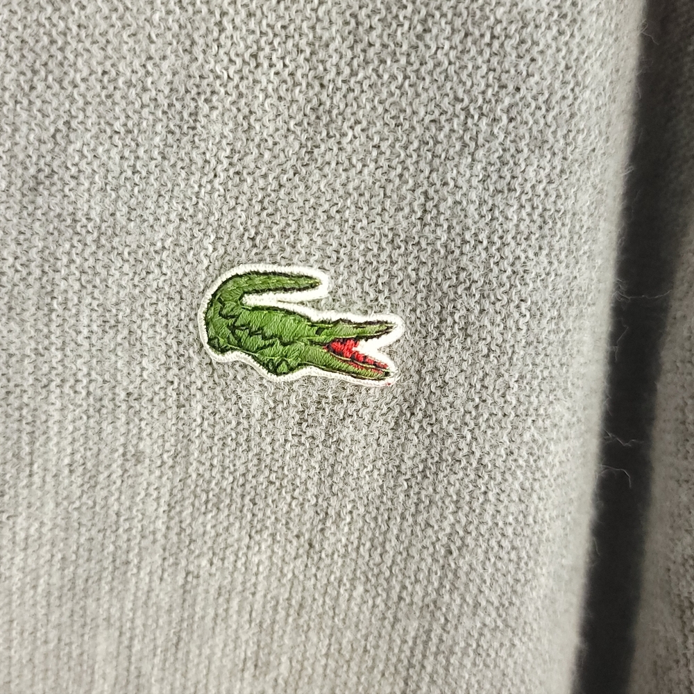 Vtg Izod Lacoste Cardigan Sweater Men's Large Gray Grandpa Grunge Geek USA - Picture 3 of 10